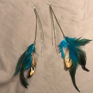 Feather bling earrings